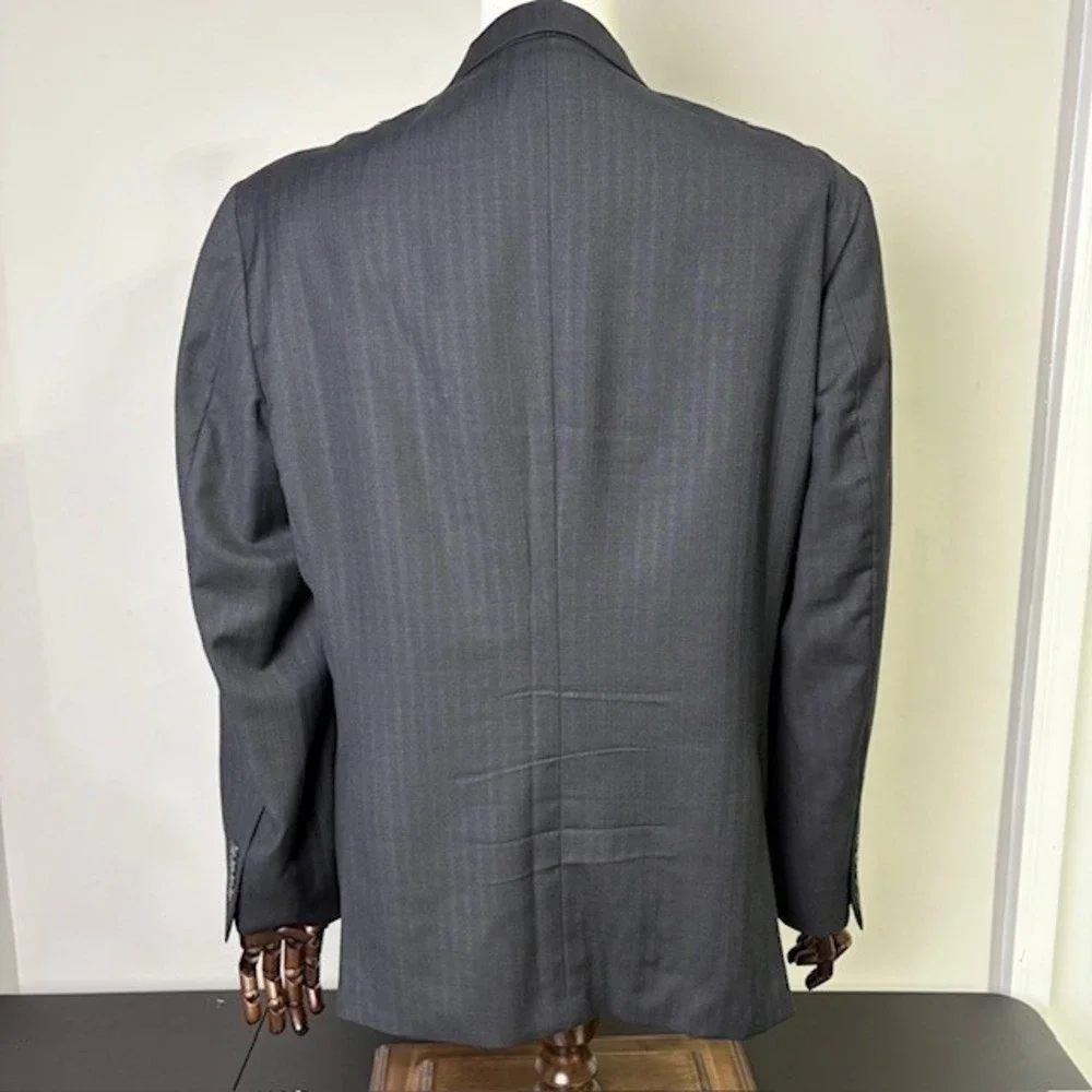 Joseph A Bank Mens Charcoal Pinstripe Slim Fit Wool‎ Blazer Suit Jacket 44RG
